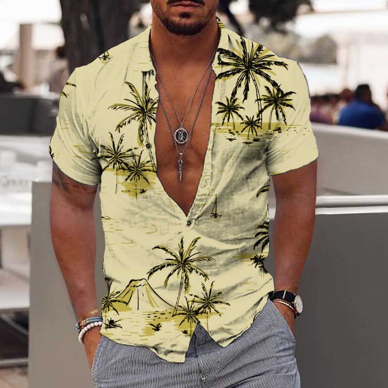 Men's Hawaii Coconut Casual Beach Shirt