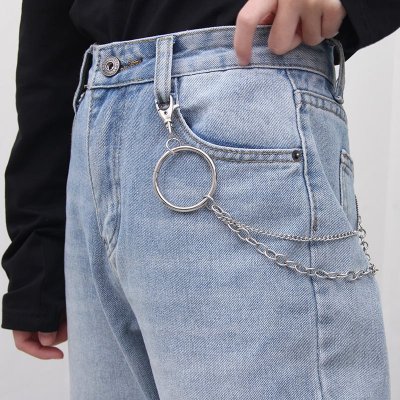 Functional Punk Style Full-hole Decorative Belt Fashion All-match Korean Trend Belt Punch-free Pants Belt Chain