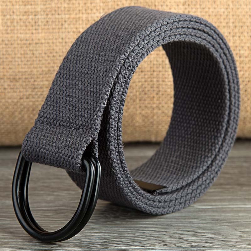 Men's Casual D-buckle Double-ring Buckle Canvas Belt