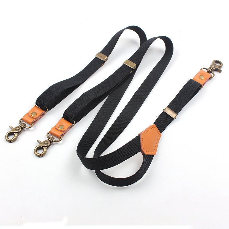 Men's Retro Y-shaped Suspenders With Three Clips And Hook Suspenders