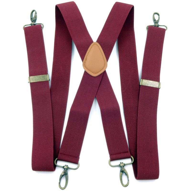 Men's Trousers Elastic Shoulder Strap Hook Buckle Suspenders Clip
