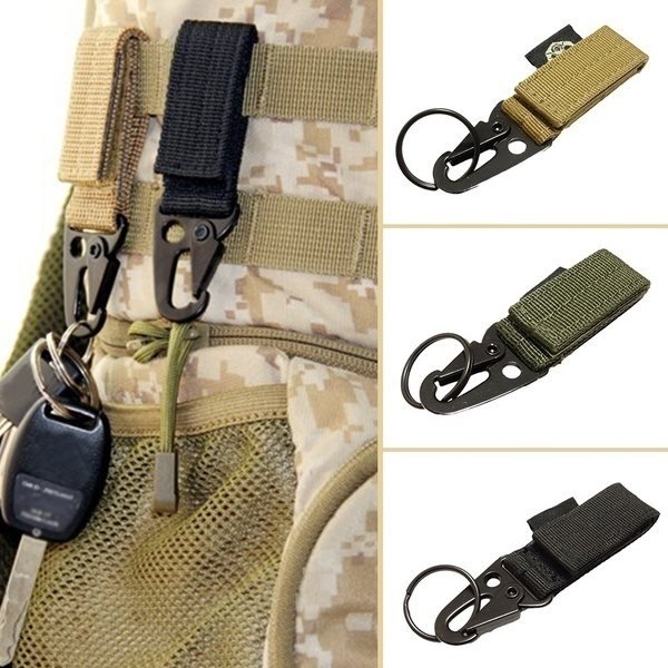 Outdoor Tactical Nylon Multifunctional Carabiner Belt Keychain