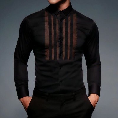 Men's Elegant And Sexy Striped Patchwork Shirt
