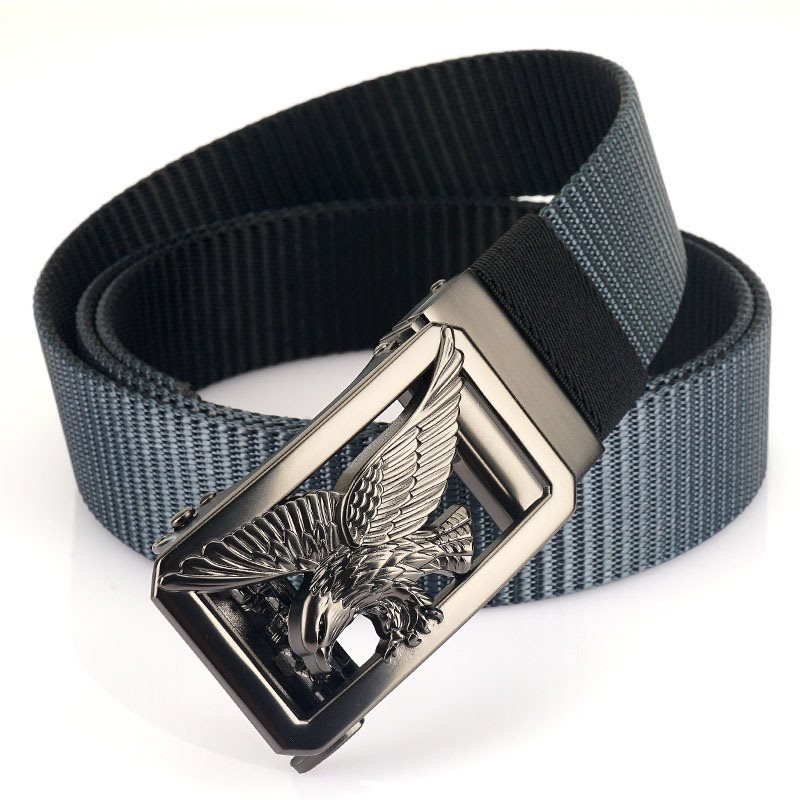 Men's Outdoor Thickened Double Color Nylon Casual Automatic Buckle Belt
