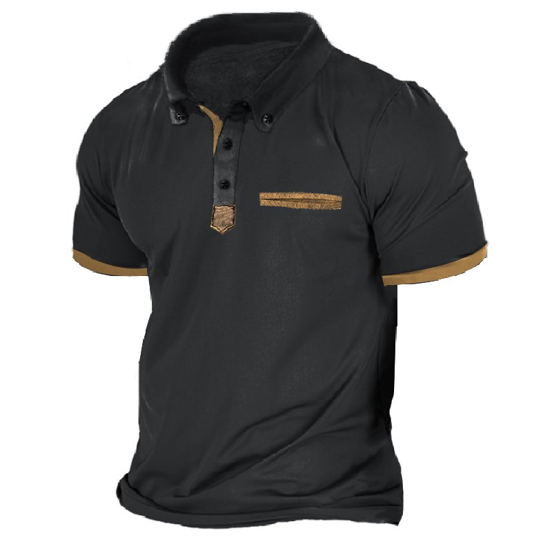 Men's Creative Color Contrast Polo Shirt