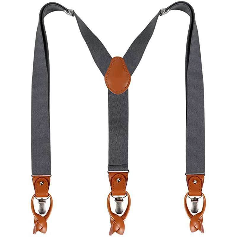 Men's Retro Casual Adjustable Stretch Solid Color Suspenders