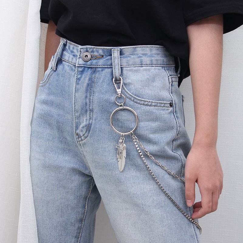 Functional Punk Style Full-hole Decorative Belt Fashion All-match Korean Trend Belt Punch-free Pants Belt Chain