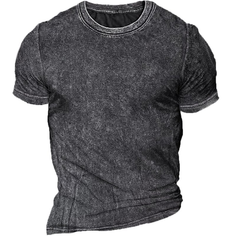 Men's Retro Casual Round Neck Short Sleeve T-Shirt