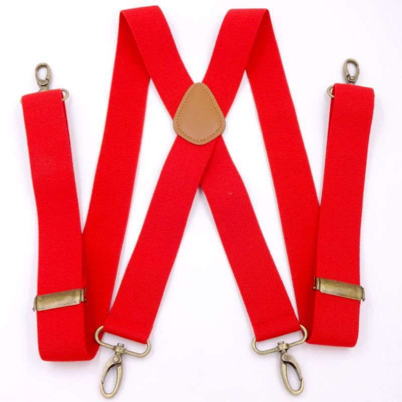 Men's Trousers Elastic Shoulder Strap Hook Buckle Suspenders Clip