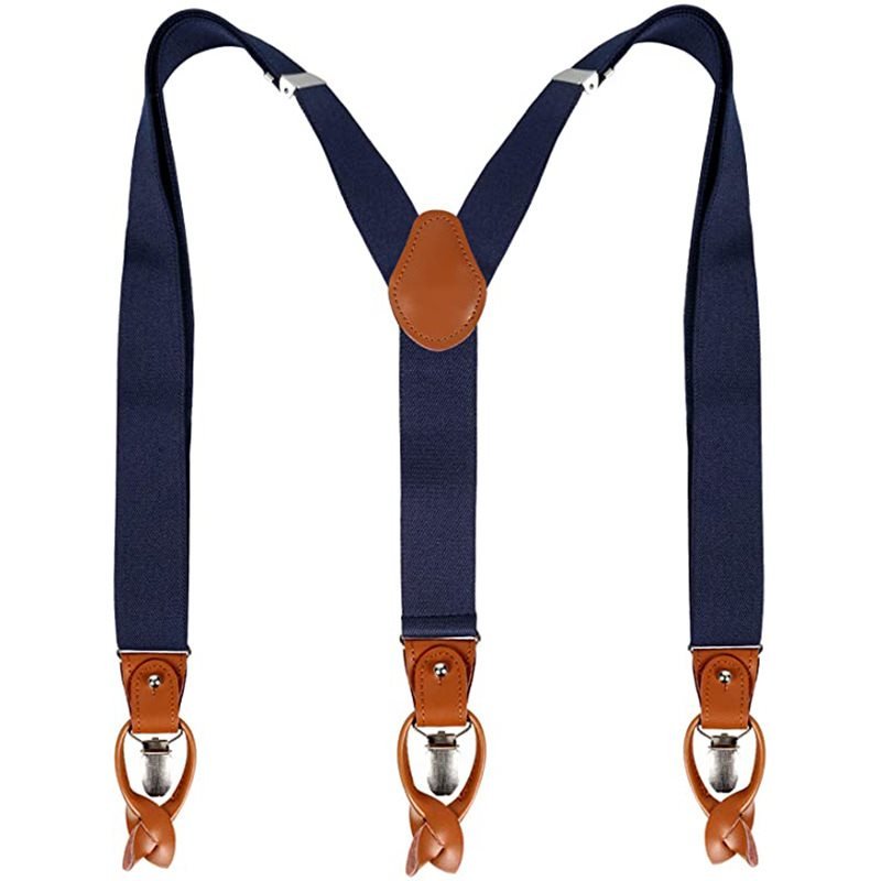 Men's Retro Casual Adjustable Stretch Solid Color Suspenders