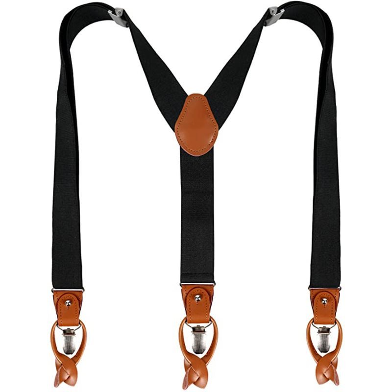 Men's Retro Casual Adjustable Stretch Solid Color Suspenders