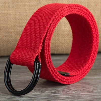 Men's Casual D-buckle Double-ring Buckle Canvas Belt