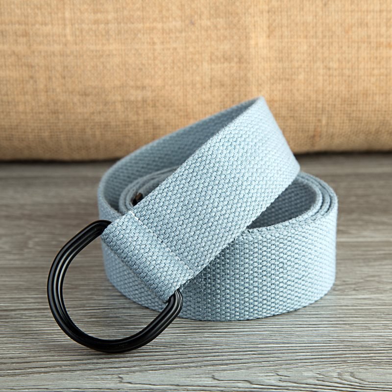 Men's Casual D-buckle Double-ring Buckle Canvas Belt