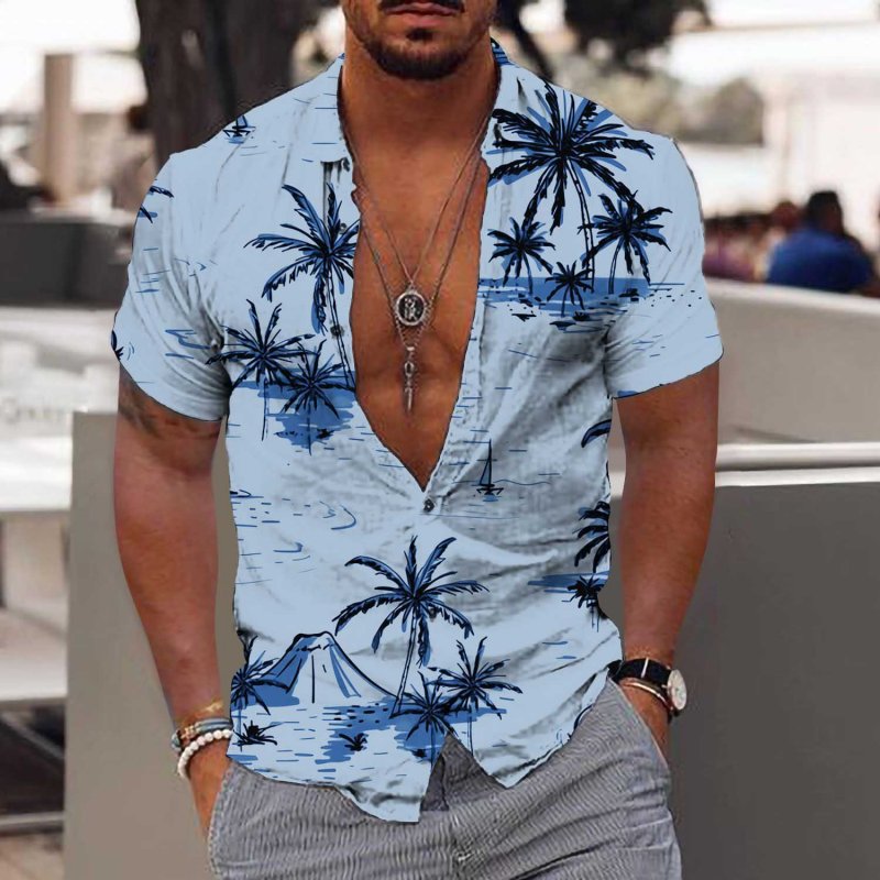 Men's Hawaii Coconut Casual Beach Shirt