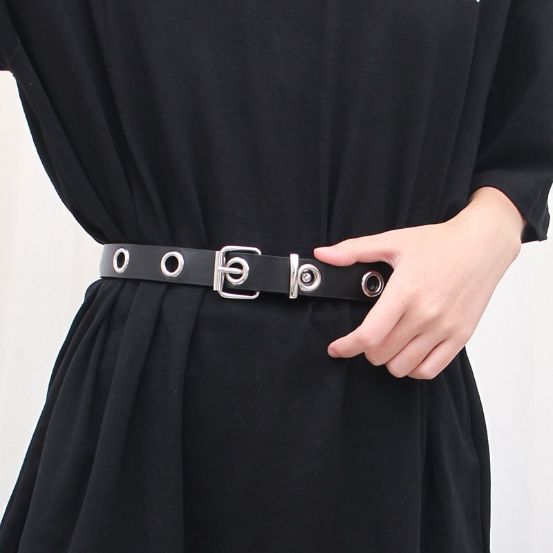 Functional Punk Style Full-hole Decorative Belt Fashion All-match Korean Trend Belt Punch-free Pants Belt Chain