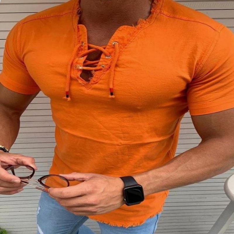 Mens Casual Short Sleeve Slim Shirt
