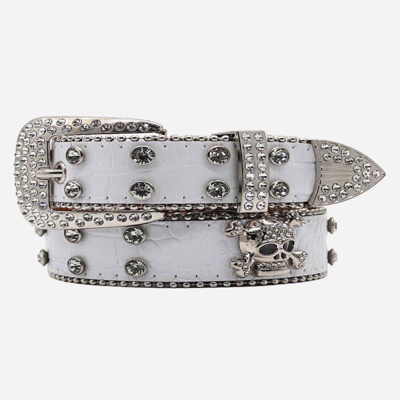 The Supermade Rhinestone Skull Belt