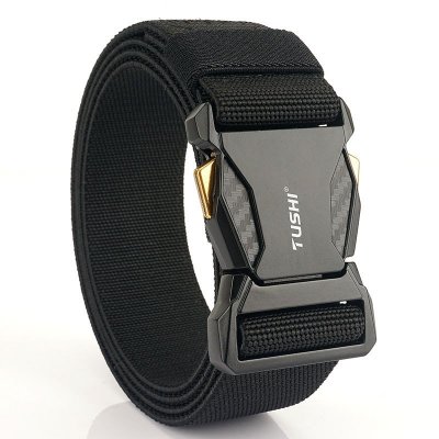 Men's Tactical Quick Release Buckle Stretch Nylon Braided Belt