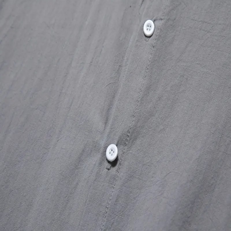 Summer Lapel Solid Color Short Sleeve Men's Linen Blouse
