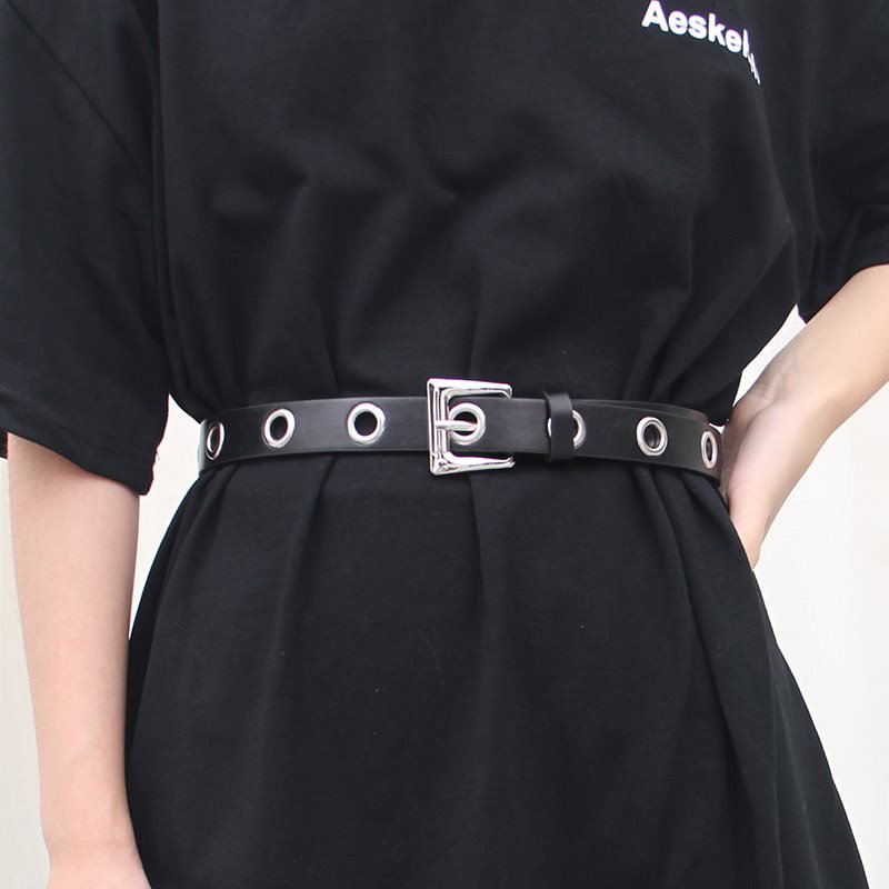 Functional Punk Style Full-hole Decorative Belt Fashion All-match Korean Trend Belt Punch-free Pants Belt Chain
