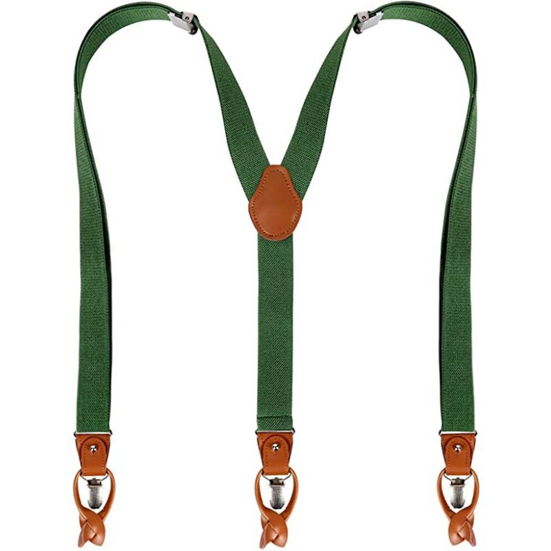Men's Retro Casual Adjustable Stretch Solid Color Suspenders