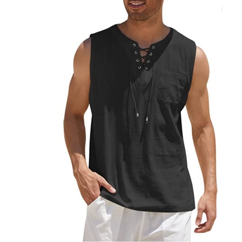 Men's Solid Color Casual Sleeveless Top