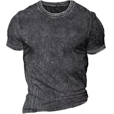 Men's Retro Casual Round Neck Short Sleeve T-Shirt