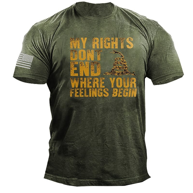 My Rights Don't End Where Your Feelings Begin Men's Cotton T-Shirt
