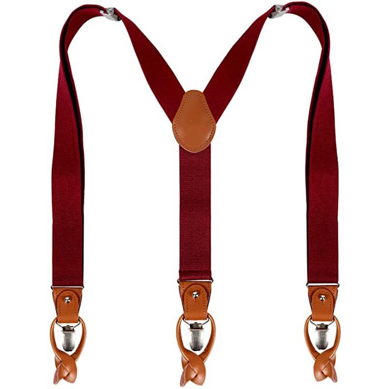 Men's Retro Casual Adjustable Stretch Solid Color Suspenders