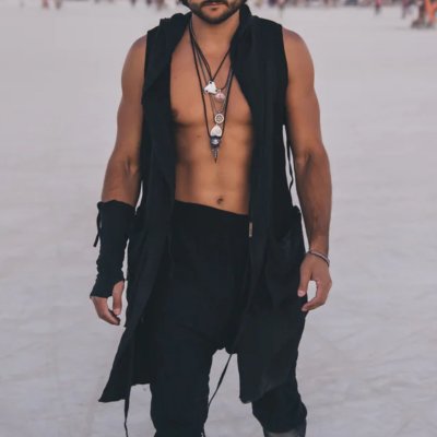 Men's Holiday Sleeveless Hooded Kimono