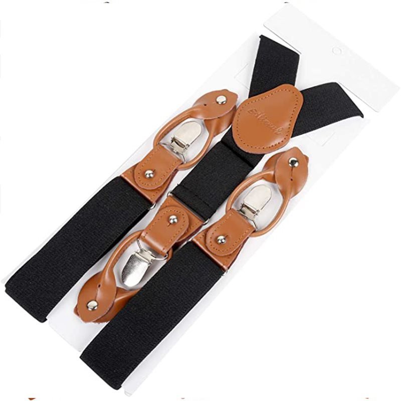 Men's Retro Casual Adjustable Stretch Solid Color Suspenders