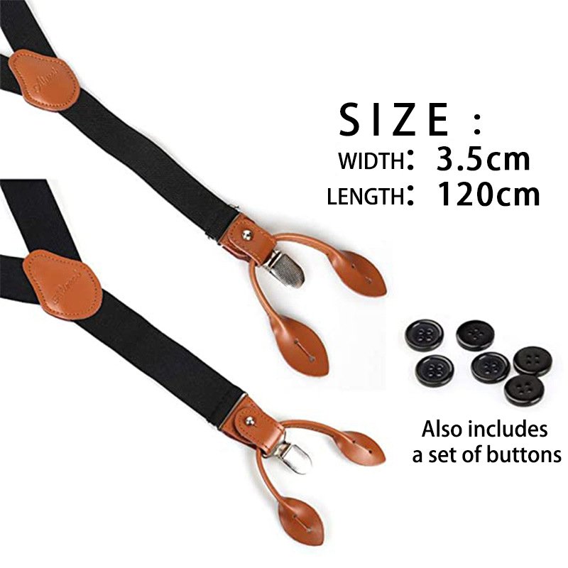 Men's Retro Casual Adjustable Stretch Solid Color Suspenders