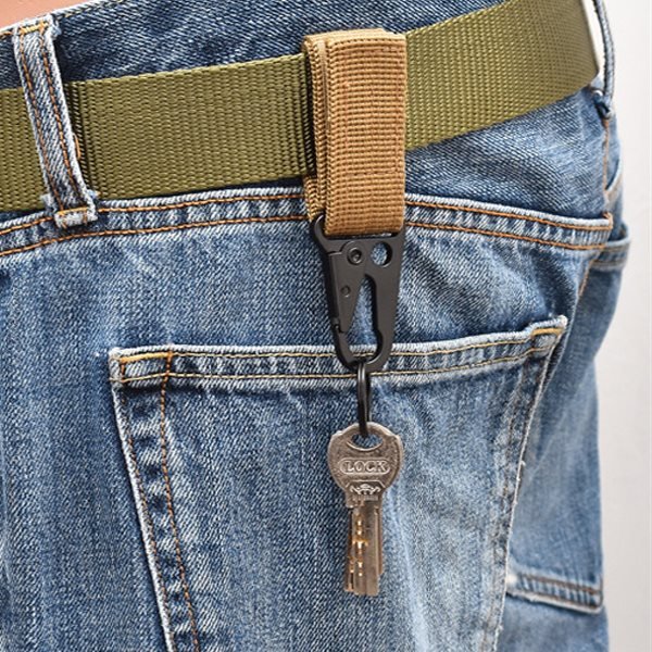 Outdoor Tactical Nylon Multifunctional Carabiner Belt Keychain