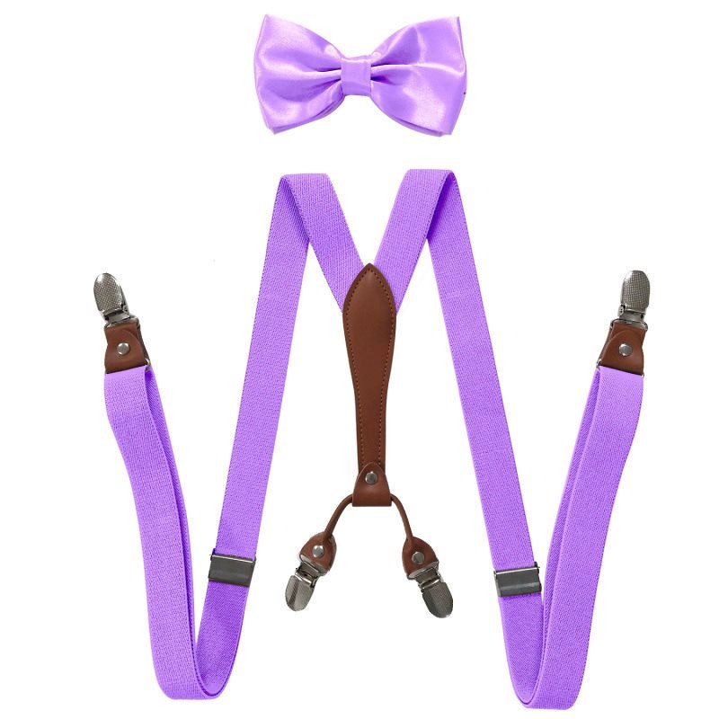 Suspenders Bow Set Y-Back Clip 1920s Roaring 20s Elastic Wide Suspenders