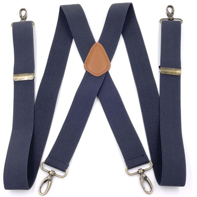 Men's Trousers Elastic Shoulder Strap Hook Buckle Suspenders Clip