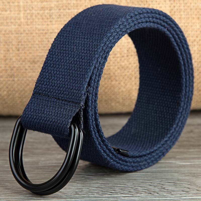 Men's Casual D-buckle Double-ring Buckle Canvas Belt