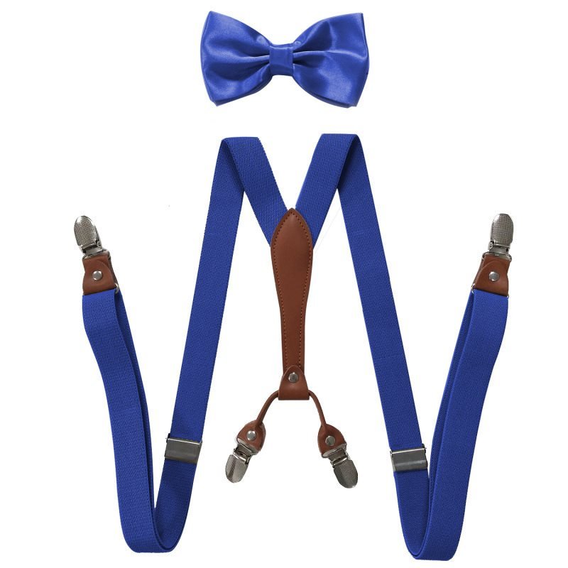 Suspenders Bow Set Y-Back Clip 1920s Roaring 20s Elastic Wide Suspenders