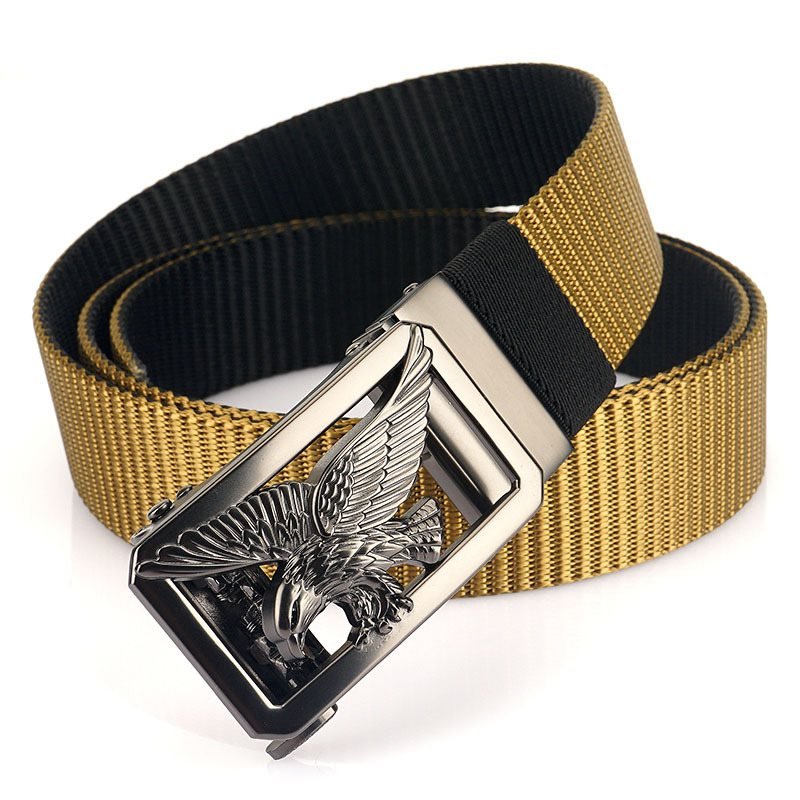 Men's Outdoor Thickened Double Color Nylon Casual Automatic Buckle Belt