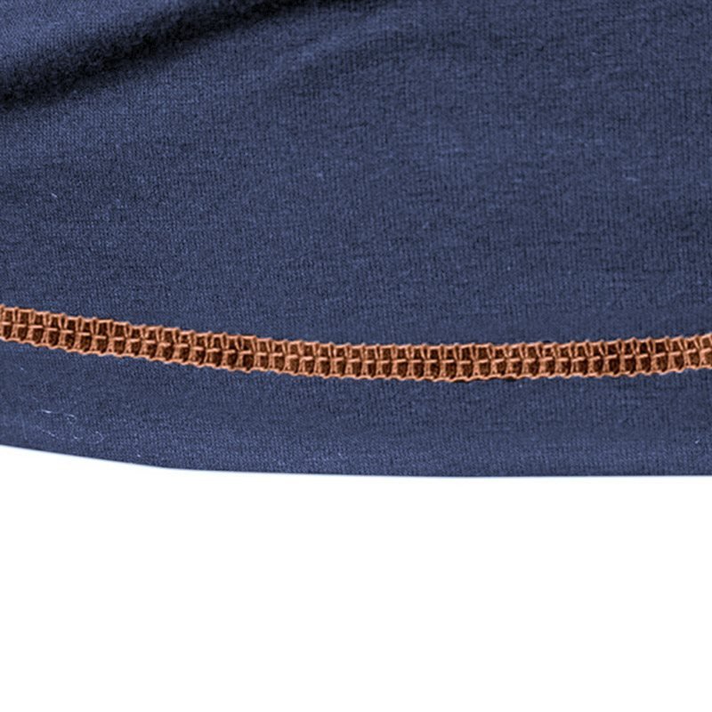 Men's Vintage Boss Color Block Zipper Henley Collar T-Shirt