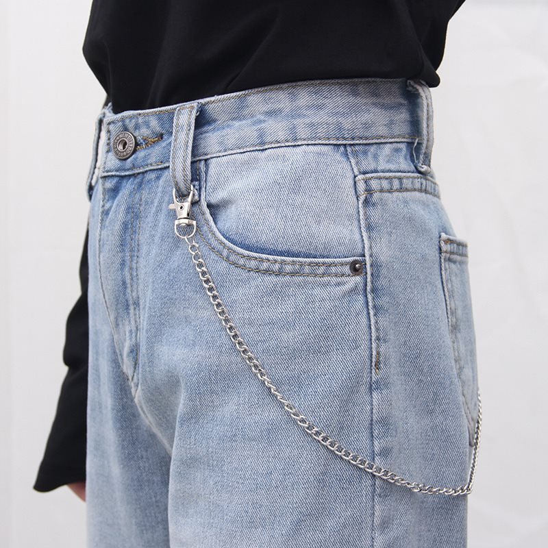 Functional Punk Style Full-hole Decorative Belt Fashion All-match Korean Trend Belt Punch-free Pants Belt Chain