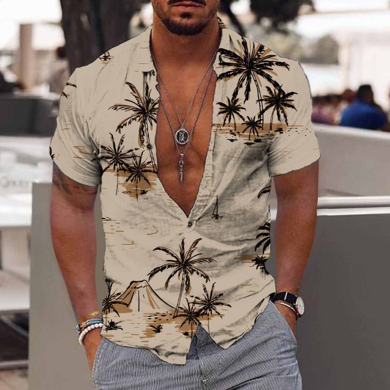 Men's Hawaii Coconut Casual Beach Shirt