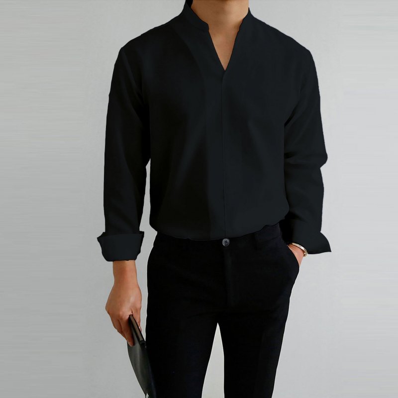 Gentlemans Simple Design Casual Vacation Shirt