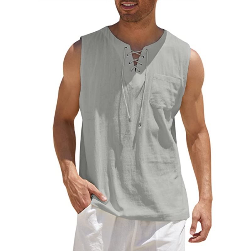 Men's Solid Color Casual Sleeveless Top