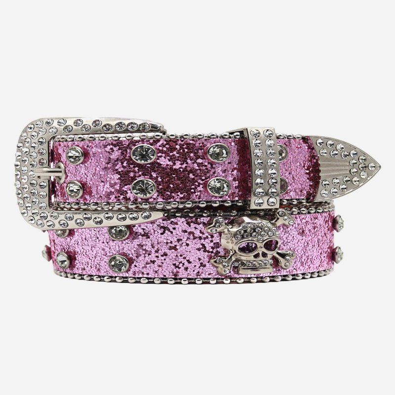 The Supermade Rhinestone Skull Belt