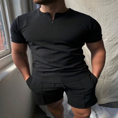 Solid Color Polo Shirt Without Zipper