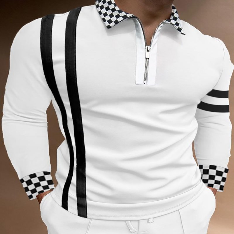 Men's Lapel Printed Fashion Gentleman POLO Shirt