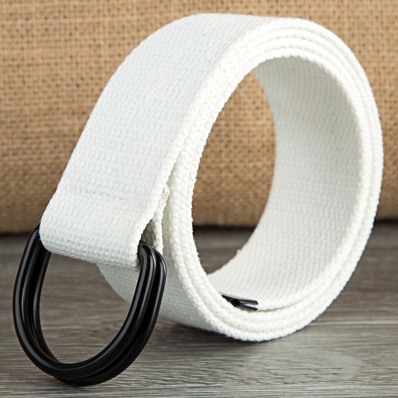 Men's Casual D-buckle Double-ring Buckle Canvas Belt