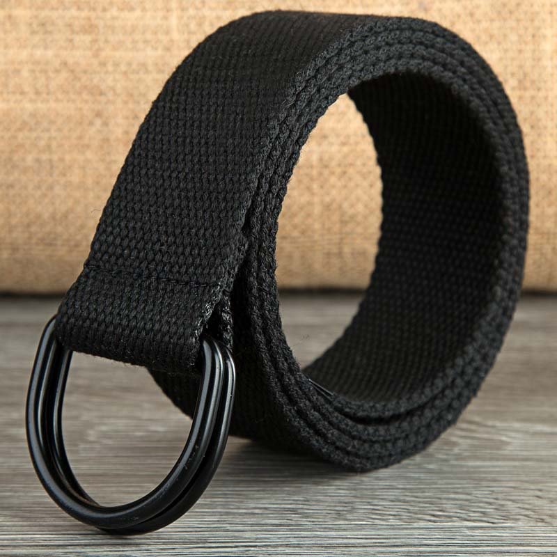 Men's Casual D-buckle Double-ring Buckle Canvas Belt