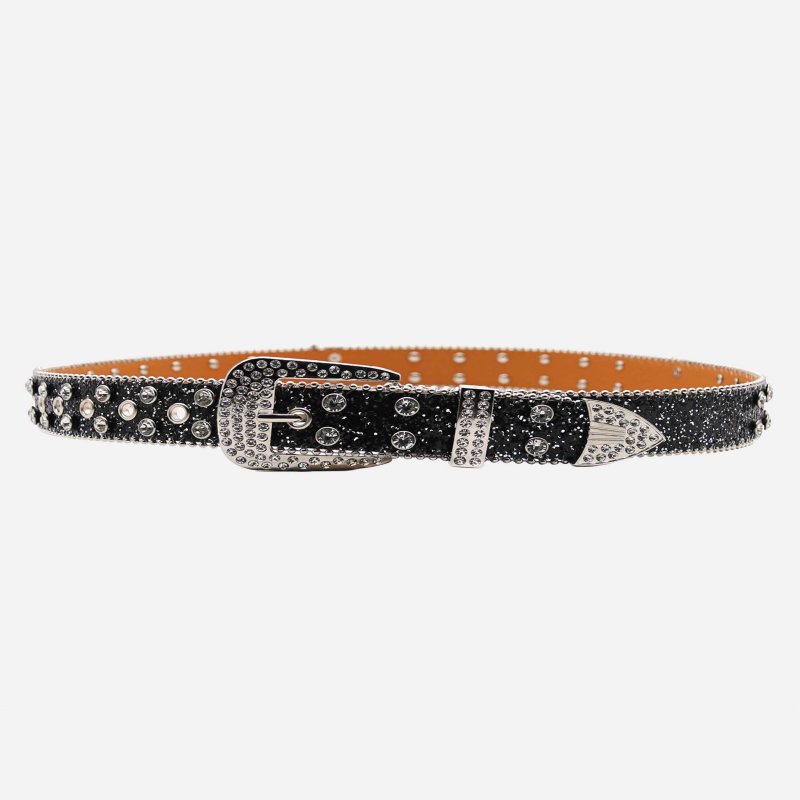 The Supermade Rhinestone Skull Belt
