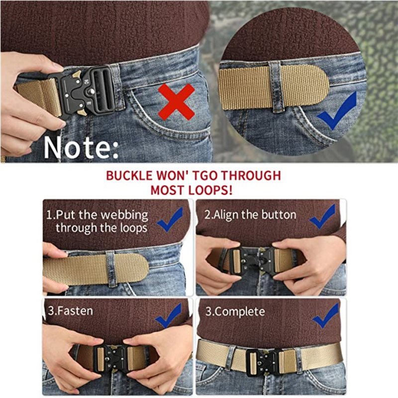 Men's Nylon Metal Buckle Outdoor Tactical Training Belt